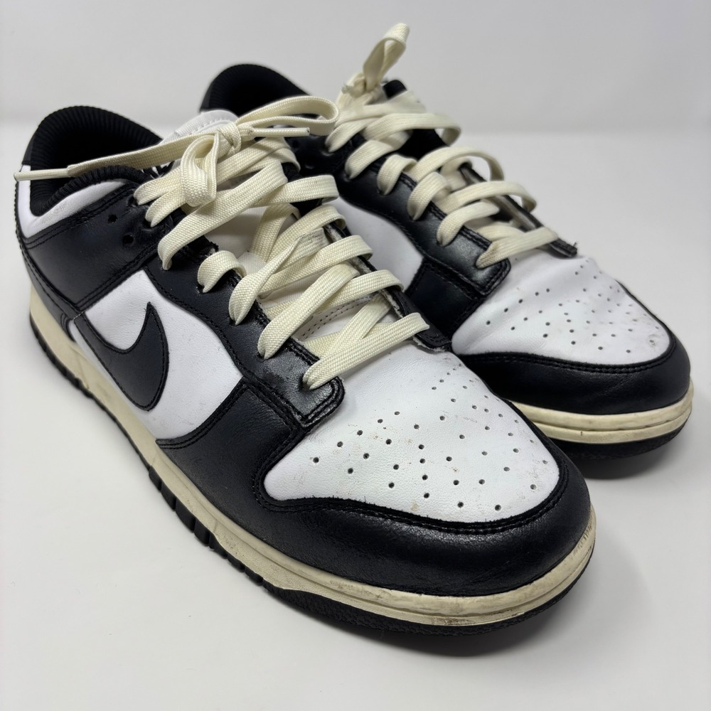 Nike Dunk Low Vintage Panda Black White Sneakers FQ8899-100 Women's 11 Men's 9.5